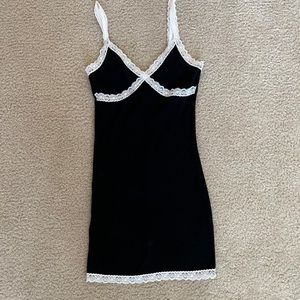 Garage black mini dress with lace trimming